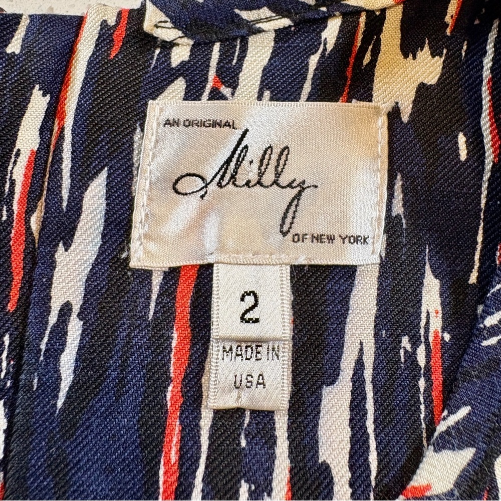 Milly Linen-Silk Blend Mini Dress Size 2 - Picture 11 of 13
